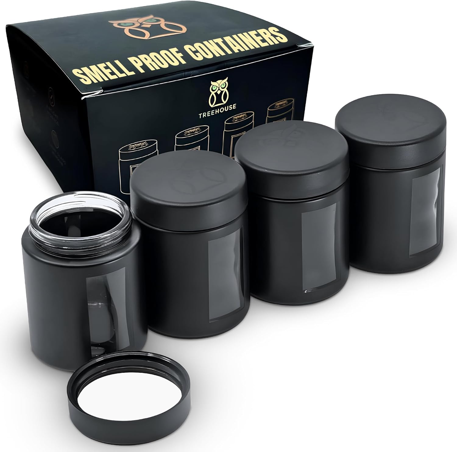Coffee Tea Jars - Treehouse Smell Proof Containers (120mL), Jars
