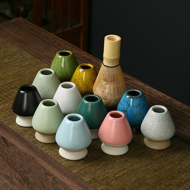 Matcha Whisk Set - Matcha Tea Whisk Holder Ceramic Holder