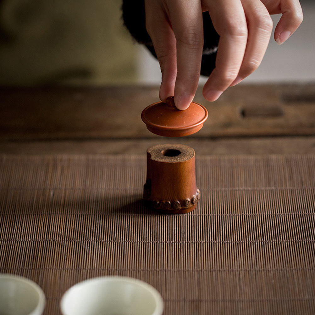 Bamboo Tea Tray - Vintage Bamboo Teapot Lid Holder Exquisite