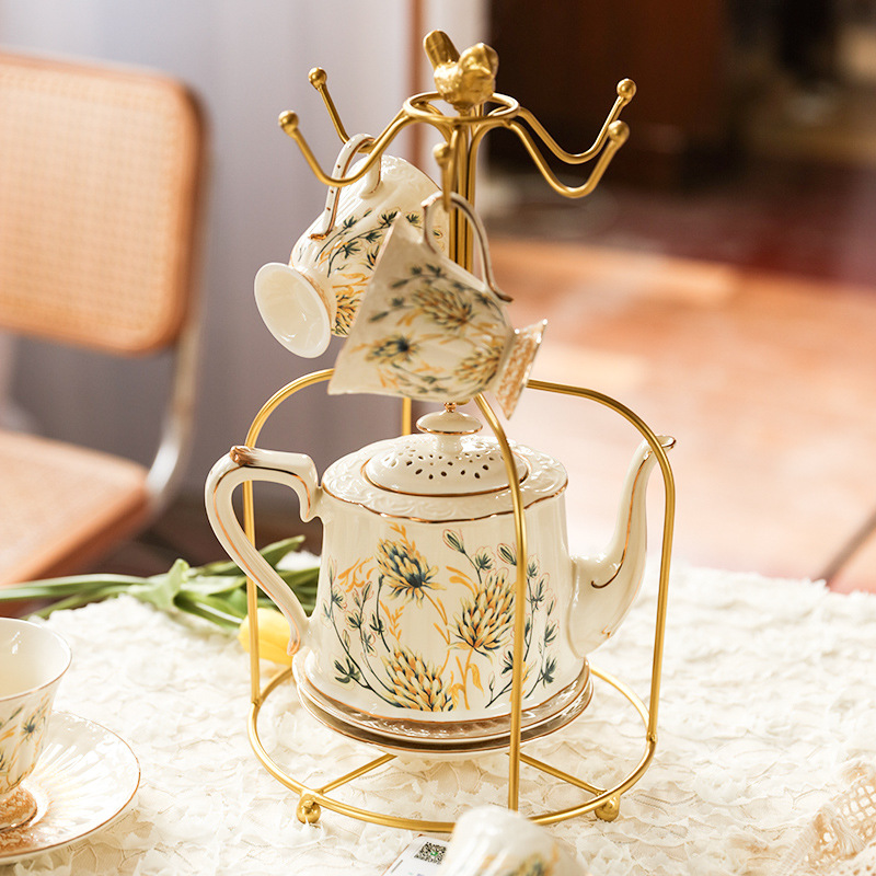 Golden French Retro European C - Coffee Tea English reseña y precio