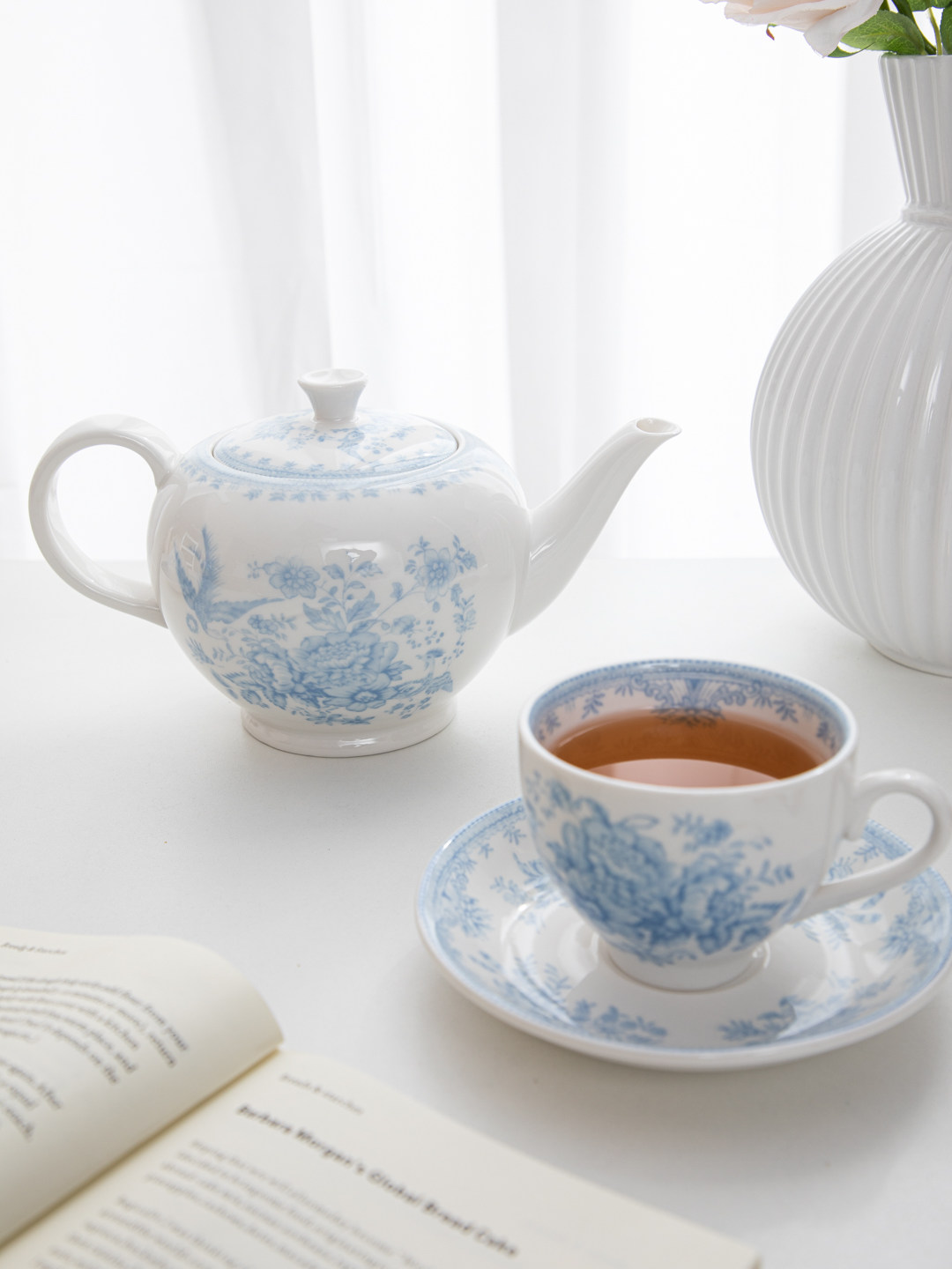 House, retro blue peony aftern - Coffee Tea English reseña y precio