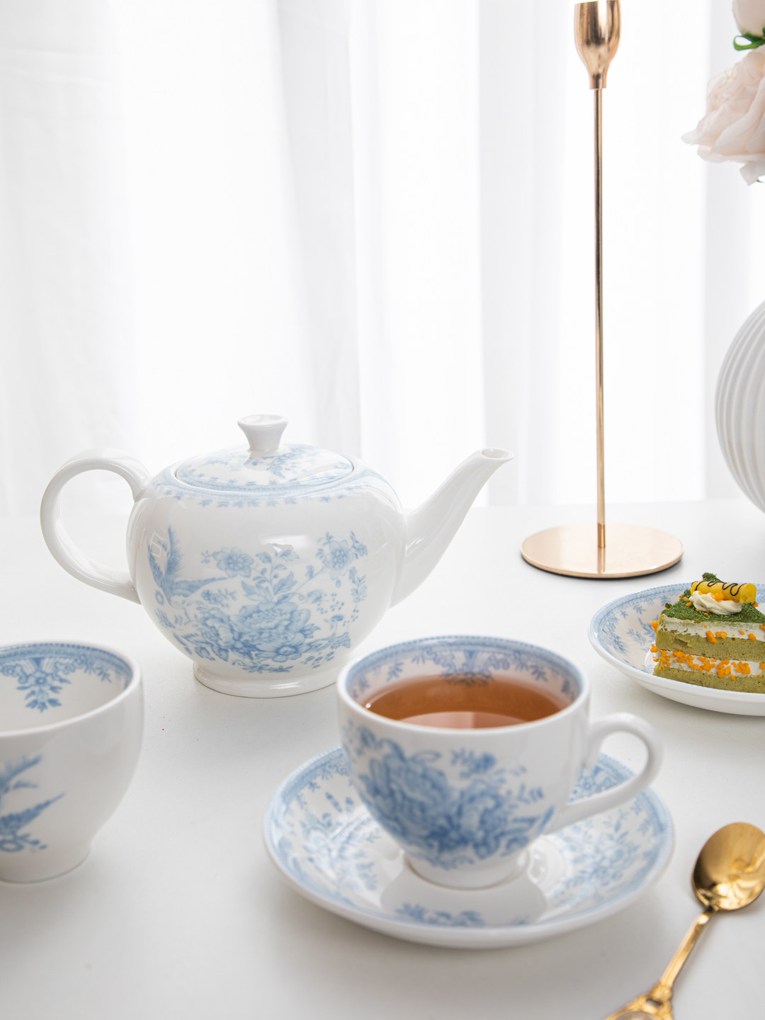 House, retro blue peony aftern - Coffee Tea English reseña y precio