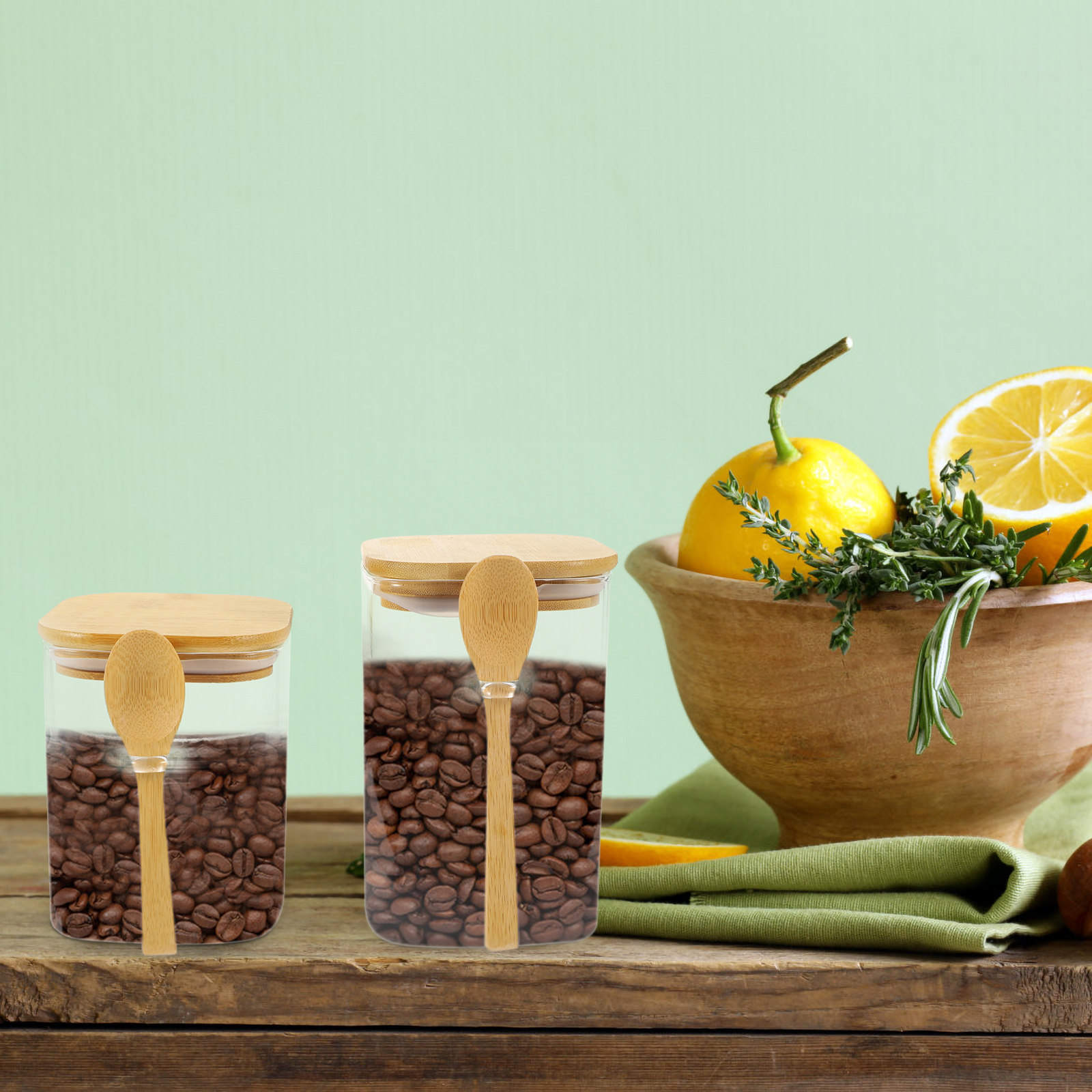 2Sets Airtight Coffee Bean Sto - Coffee Tea Jars reseña y precio