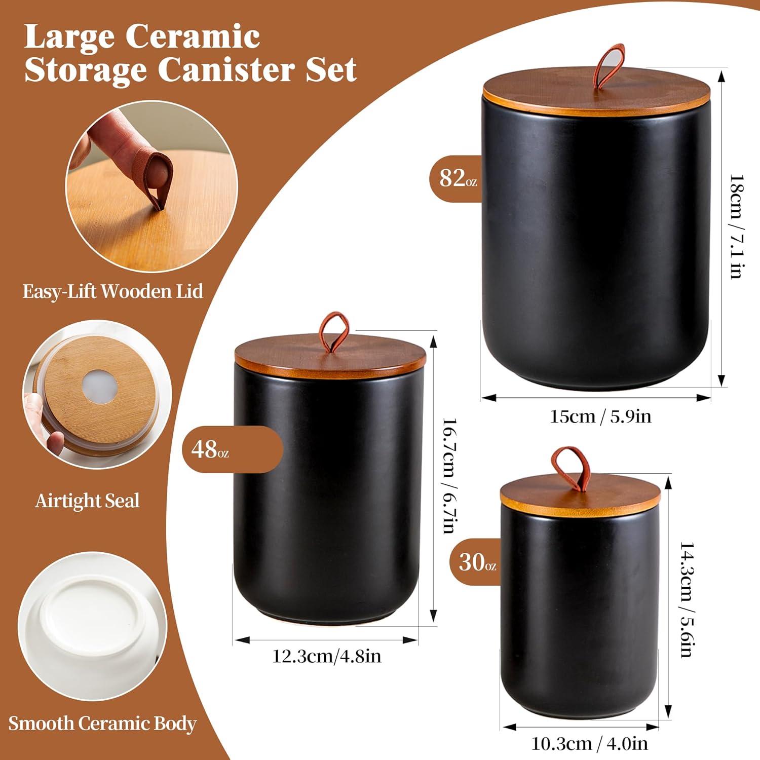 Ceramic Canister Set (30 oz, 4 - Coffee Tea Jars reseña y precio