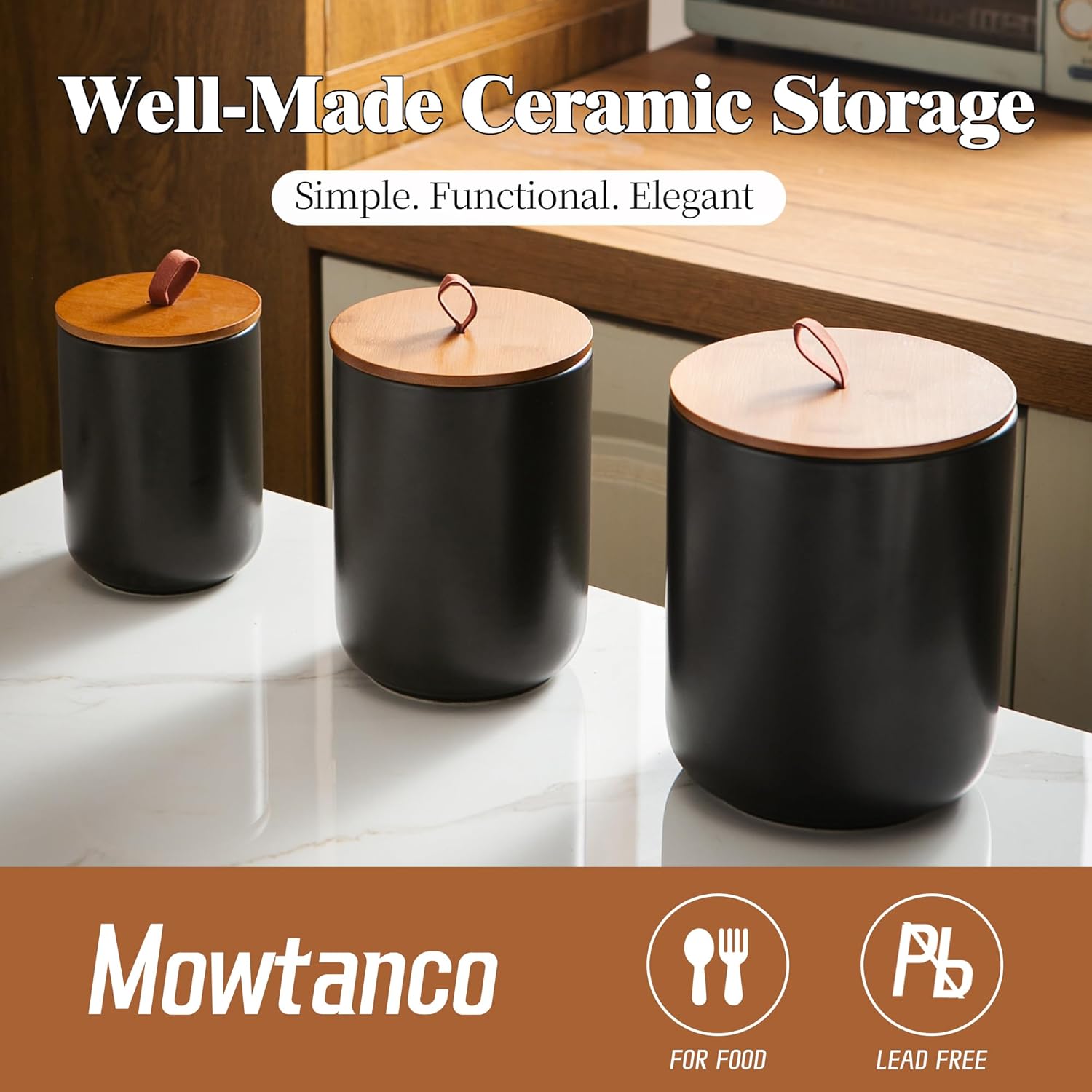 Ceramic Canister Set (30 oz, 4 - Coffee Tea Jars reseña y precio