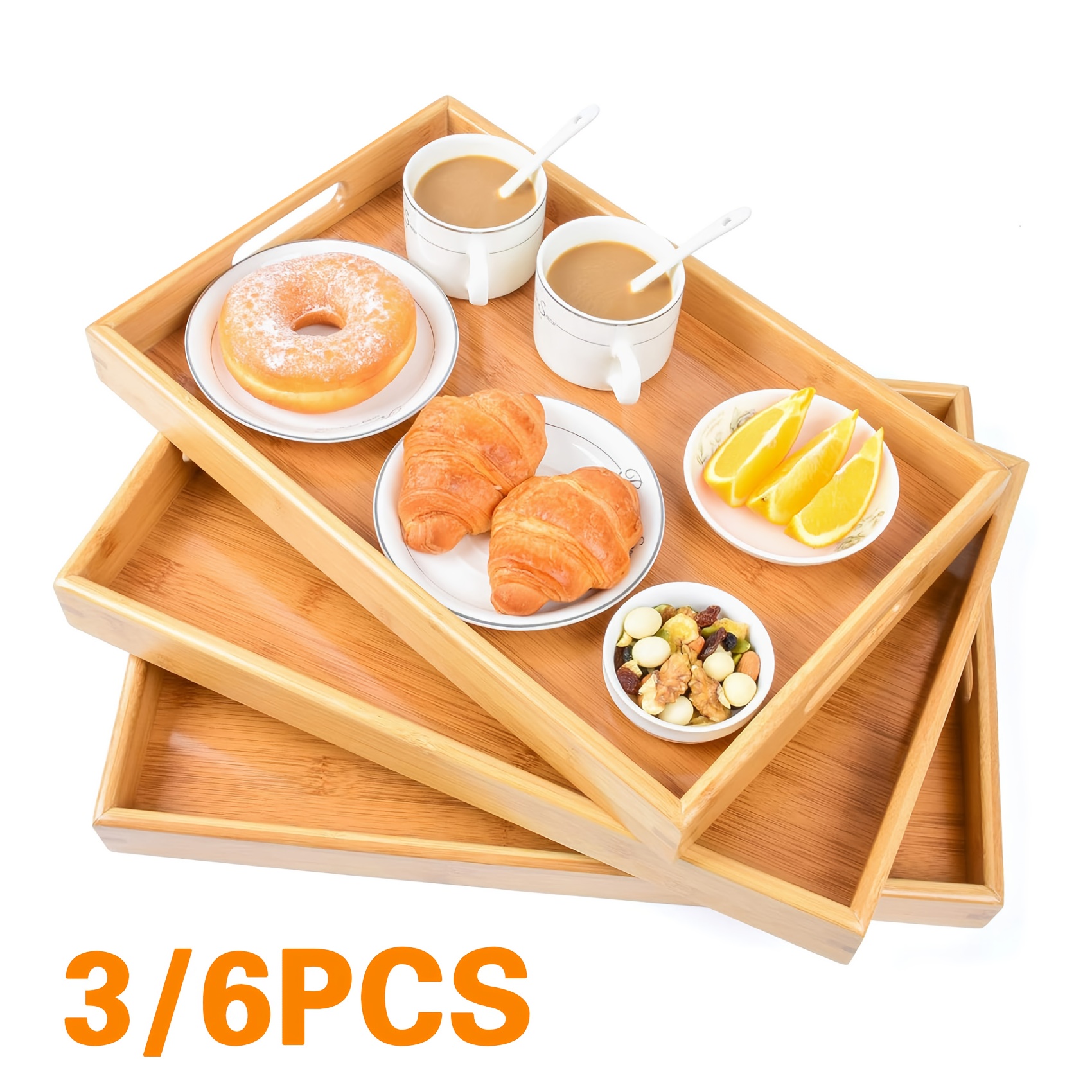 Bamboo Serving Tray Kitchen Fo - Bamboo Tea Tray reseña y precio
