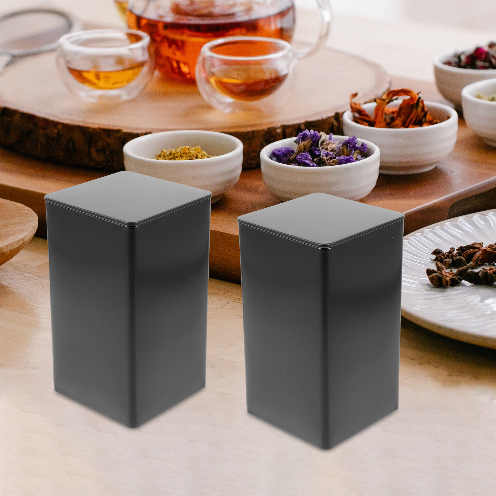 4Pcs Storage Jars Tinplate Box - Coffee Tea Jars reseña y precio