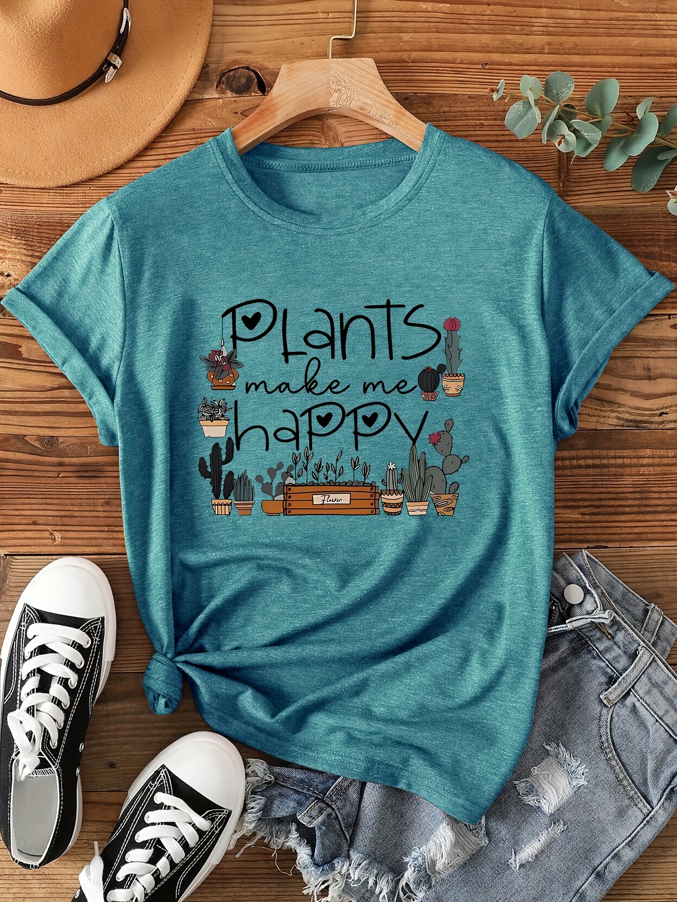 Plants Make Me Happy Women's T - Coffee Tea Or Me reseña y precio