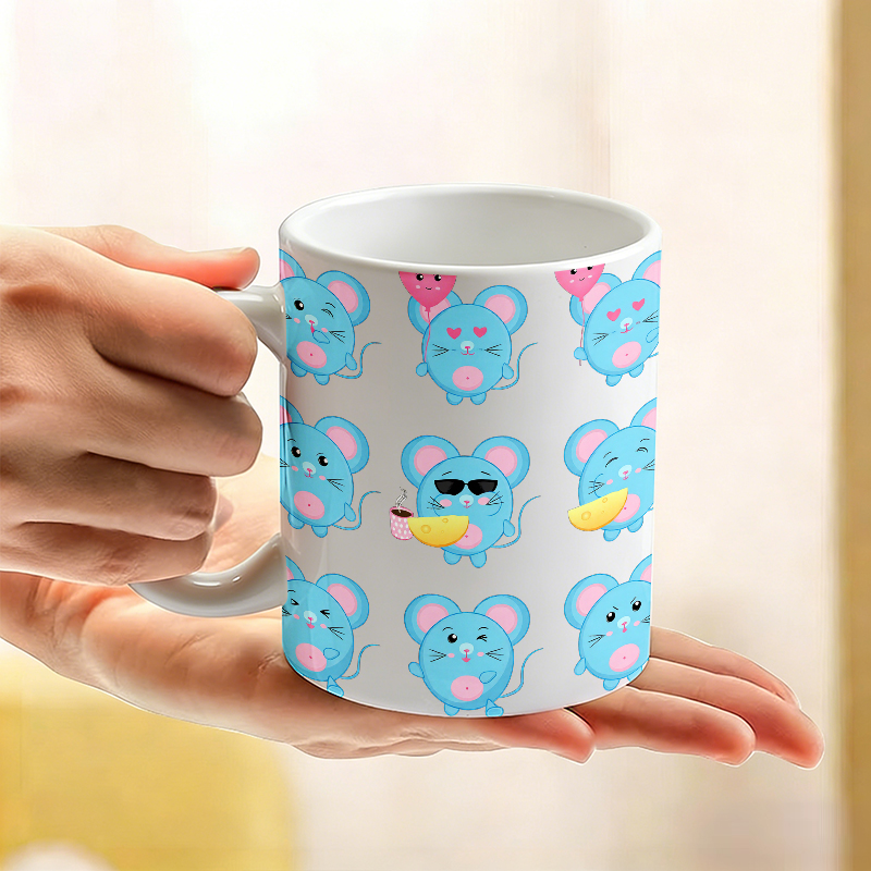 1PCS Funny Blue Mouse Emoji Ce - Coffee Tea Emoji reseña y precio