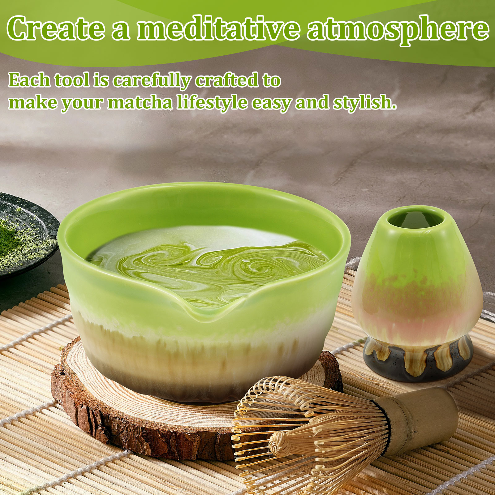 4Pcs Japanese Matcha Tea Set C - Matcha Whisk Set reseña y precio