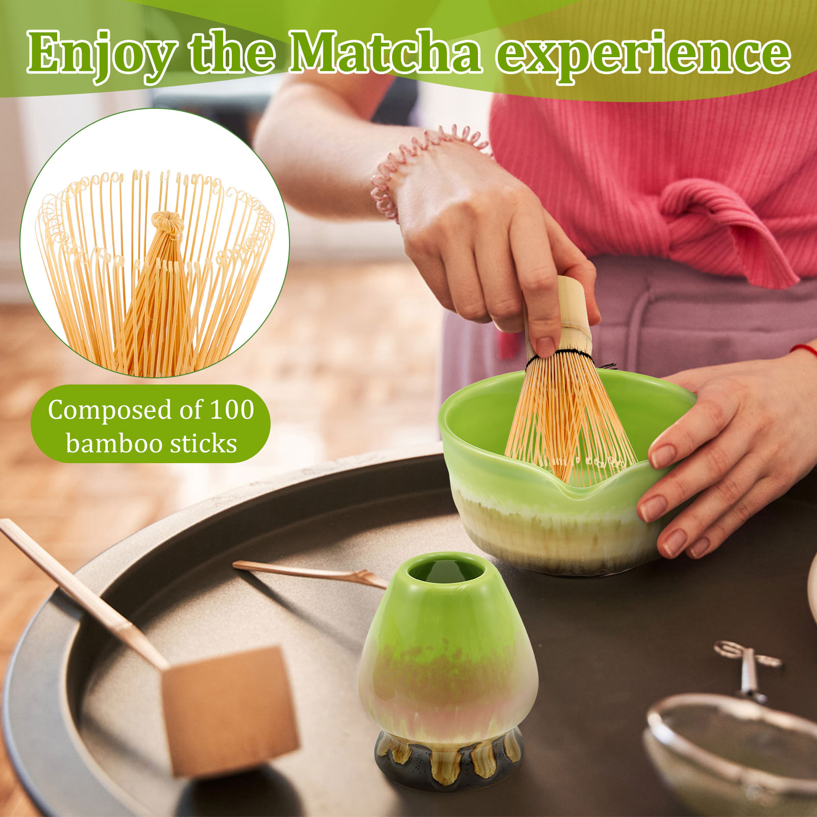 4Pcs Japanese Matcha Tea Set C - Matcha Whisk Set reseña y precio
