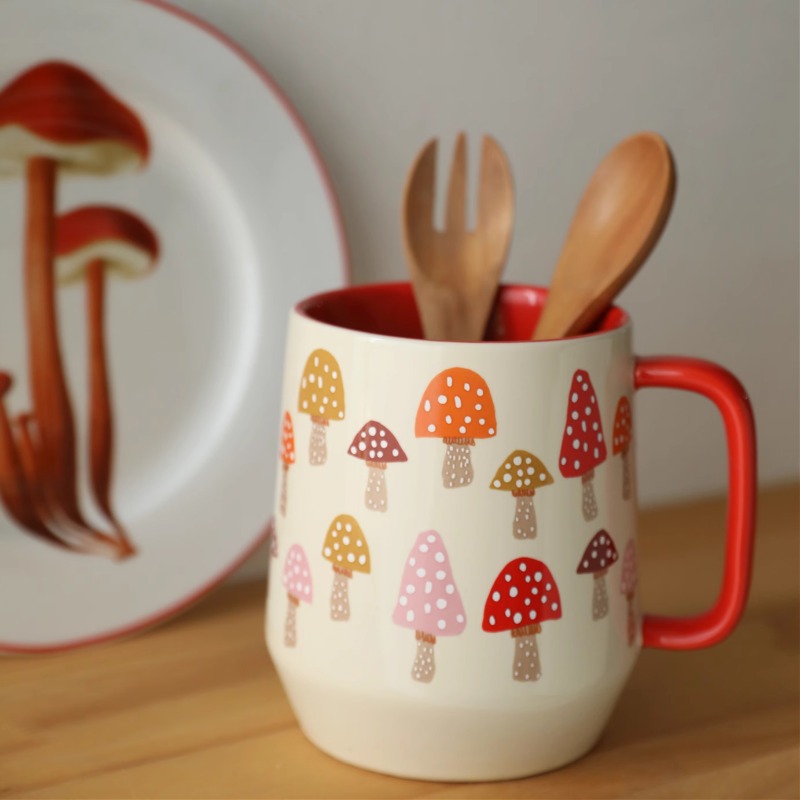 European Style Ceramic Mushroo - Coffee Tea English reseña y precio