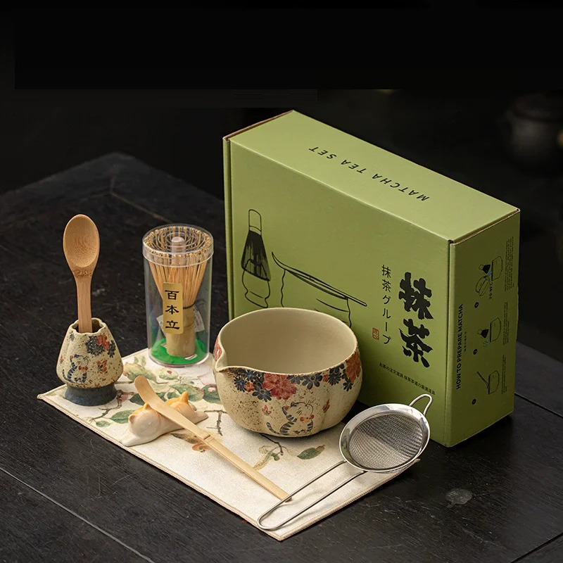 8PCS Japanese Flint red Matcha - Matcha Whisk Set reseña y precio