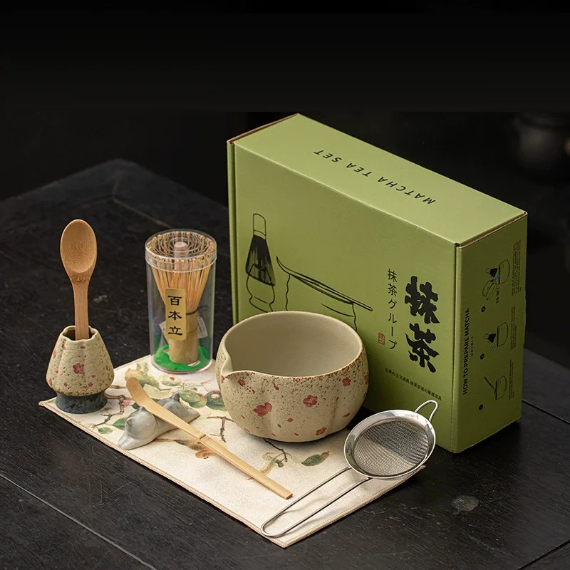 8PCS Japanese Flint red Matcha - Matcha Whisk Set reseña y precio