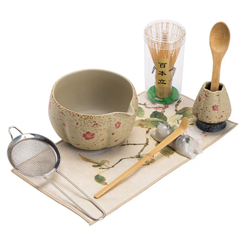 8PCS Japanese Flint red Matcha - Matcha Whisk Set reseña y precio
