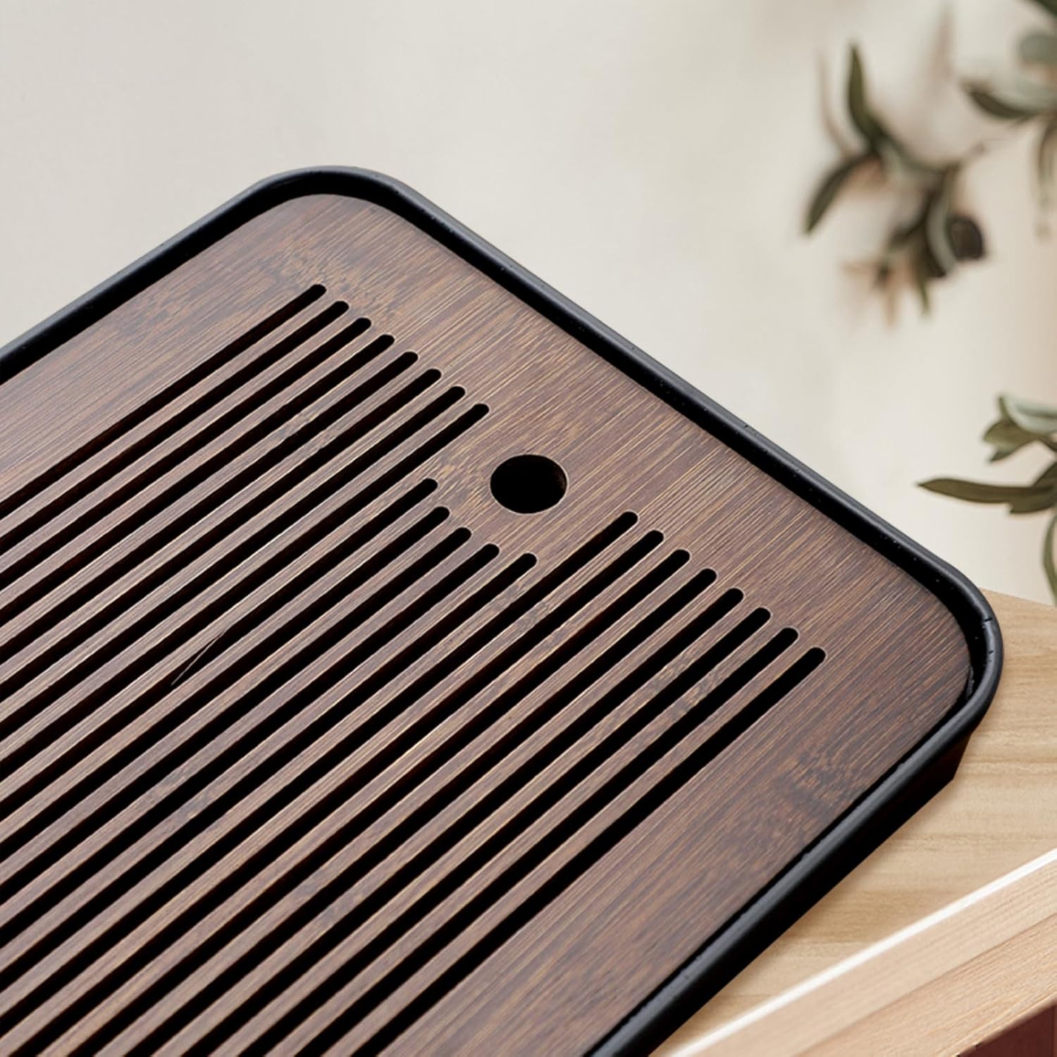 Natural Bamboo Tea Tray with H - Bamboo Tea Tray reseña y precio